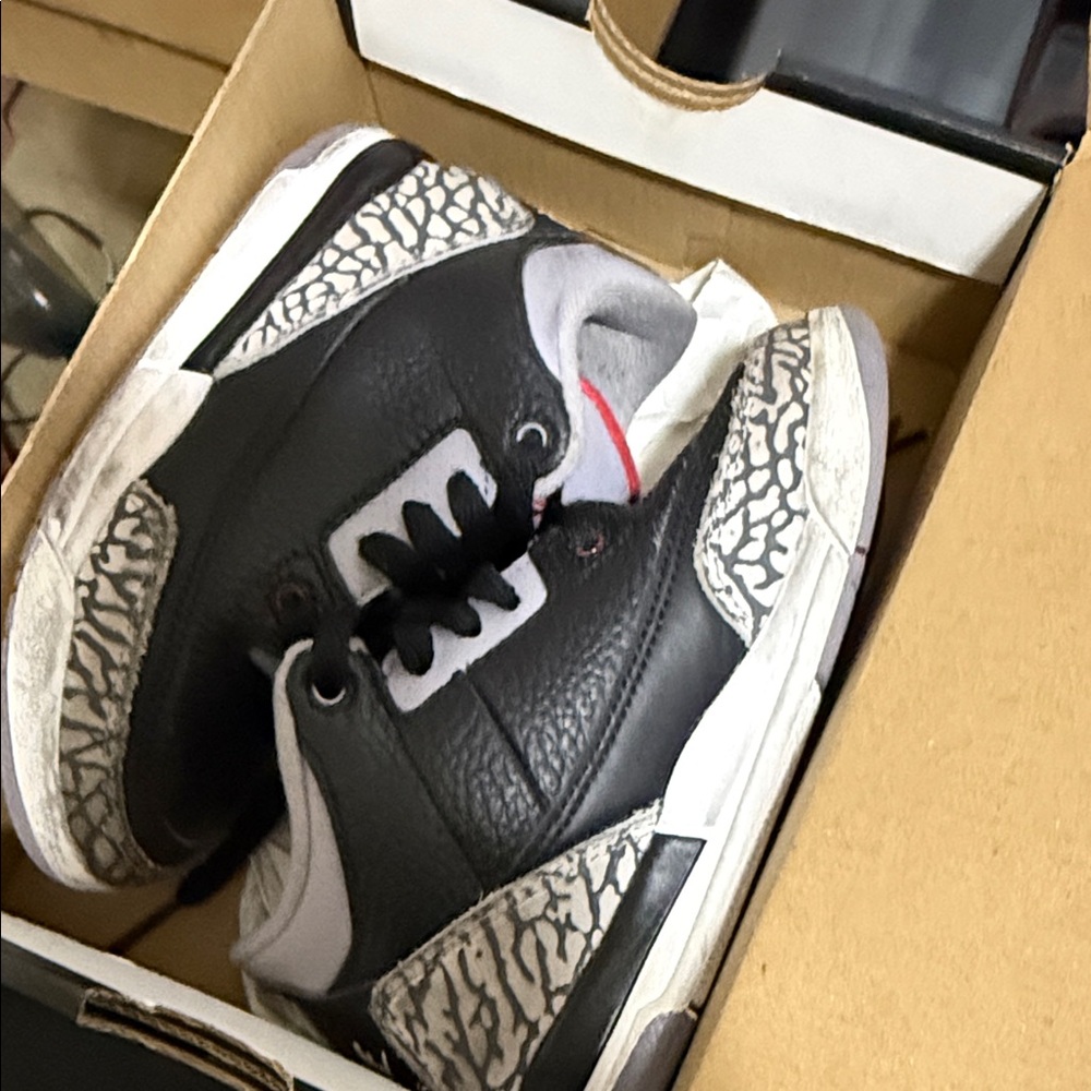 Jordan Retro 4 Kids Black and White Sneakers